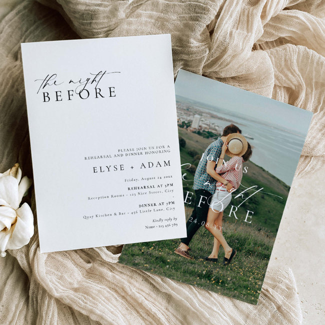 Ellesmere Modern Minimalist Rehearsal Dinner Invitation