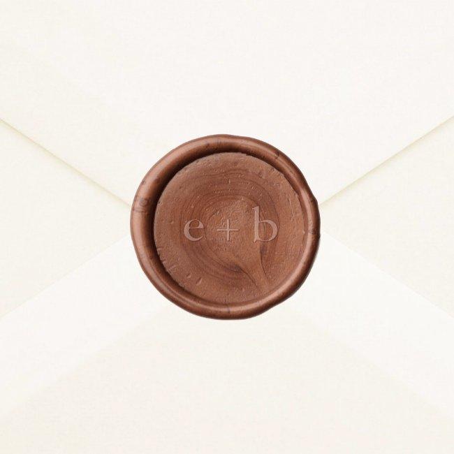 Emelia Monogram Minimalist Unique Neutral Wedding Wax Seal Sticker
