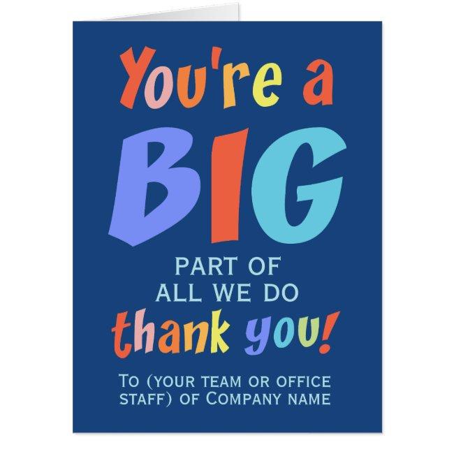 Employee Team Thank You Company Jumbo Invitations