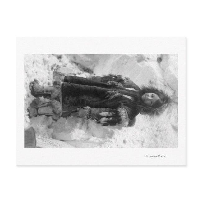 Eskimo Girl In A Parka In Nome, Alaska Postinvitations