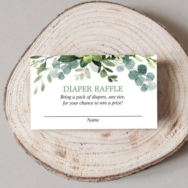 Eucalyptus Baby Shower Diaper Raffle Invitations