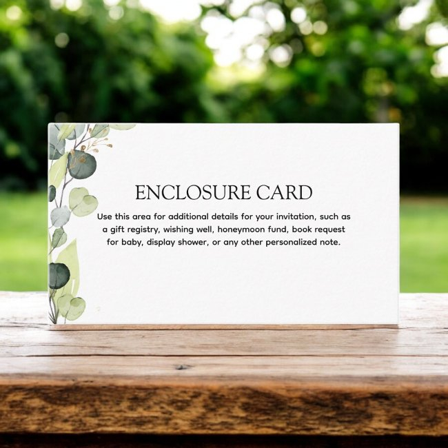 Eucalyptus Branch Greenery Botanical Enclosure Invitations