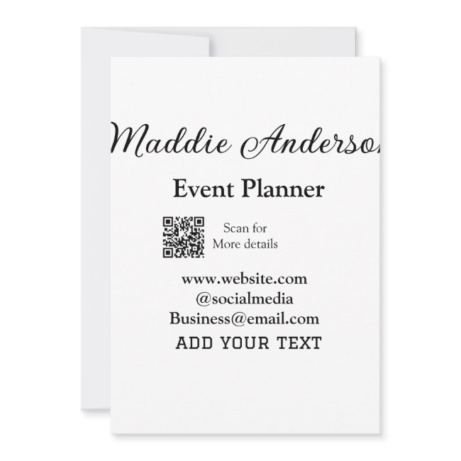 Event Planner Add Name Q R Code Details Website Em Invitation