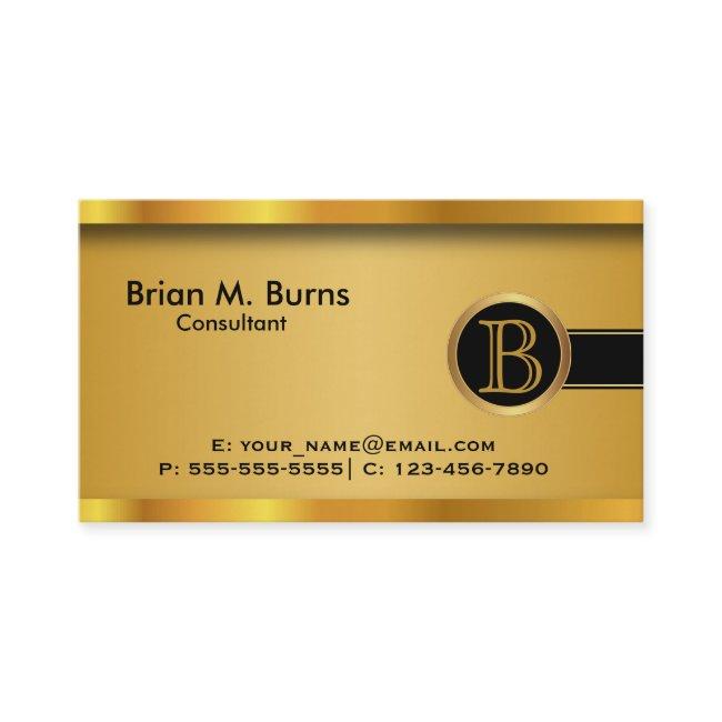 Executive Black Gold | Diy Monogram Business Invitations