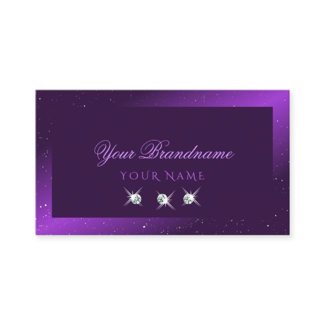 Eye Catching Dark Purple Sparkle Diamonds Stylish Business Invitations