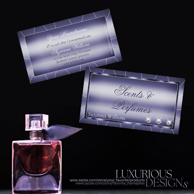 Eye Catching Shimmery Blue Glamorous With Diamonds Business Invitations