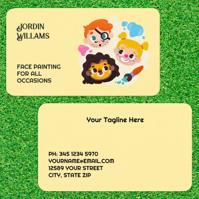 Face Painting Business Invitations