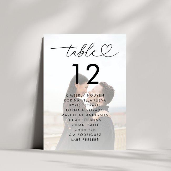 Faded Photo Seating Chart Names Wedding Sign Invitation