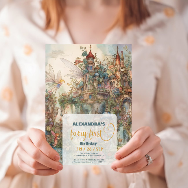 Fairy First Girl's 1st Birthday Invitation