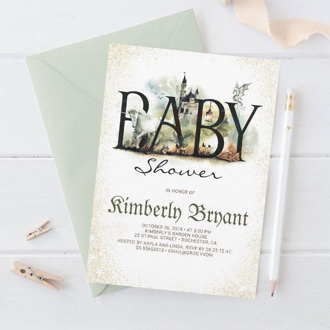 Fairytale Magic And Enchanted Story Baby Shower Invitation