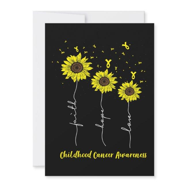 Faith Hope Love Sunflower Childhood Cancer Awarene Save The Date