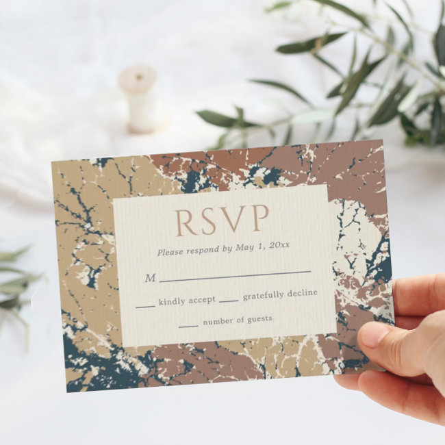 Fall Colors Mauve Khaki Wedding Rsvp Invitations
