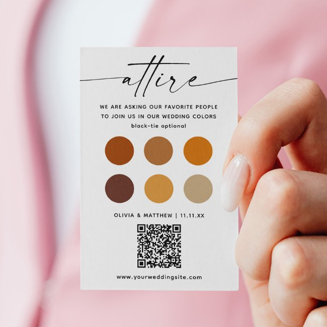 Fall Wedding Dress Code + Qr Code | Autumn Attire Enclosure Invitations