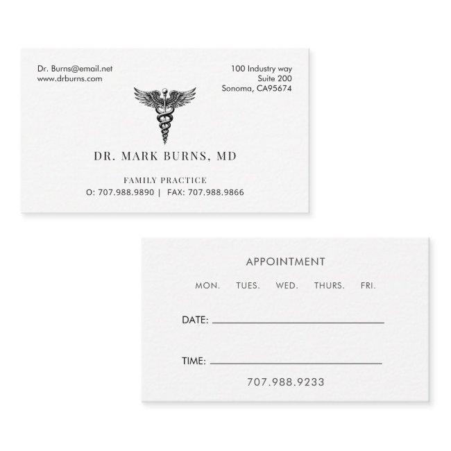 Family Practice Doctor Caduceus Appointment And Business Invitations