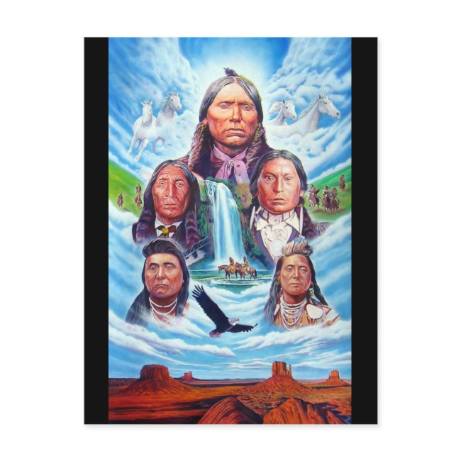 Famous Indian Chiefs Native Americans Painting Postinvitations