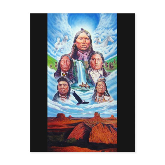 Famous Indian Chiefs Painting American History Postinvitations