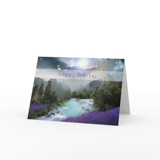Fantasy Scenic Nature Landscape Happy Birthday Invitations