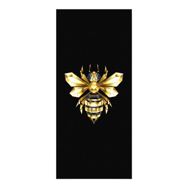 Faux Gold Foil Logo Bee Polygonal On Black Rack Invitations