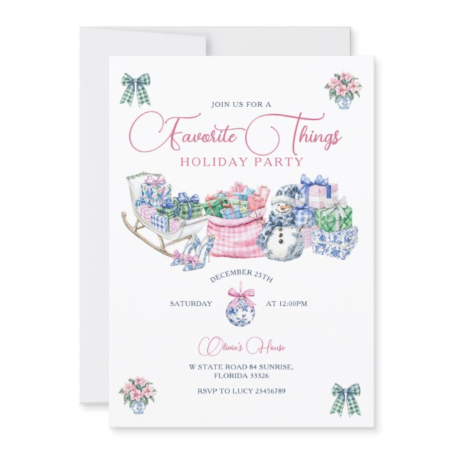 Favorite Thing Chinoiserie Christmas Holiday Party Invitation