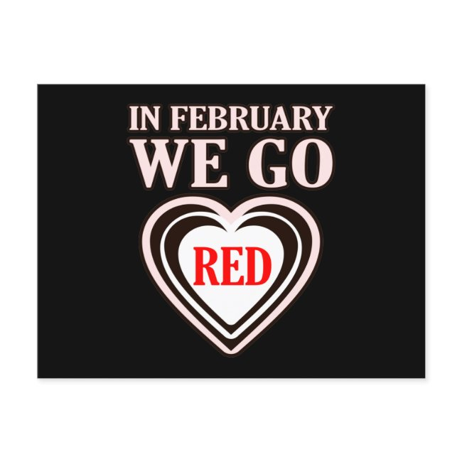 February We Go Red Heart Disease Awareness Survivo Postinvitations