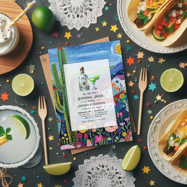 Fiesta "let's Taco 'bout A Rehearsal Dinner" Invitation