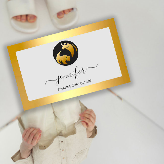 Finance Consulting Broker Accountant Bufalo Bear Business Invitations