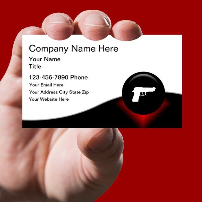 Firearms Instructor Modern Business Invitations