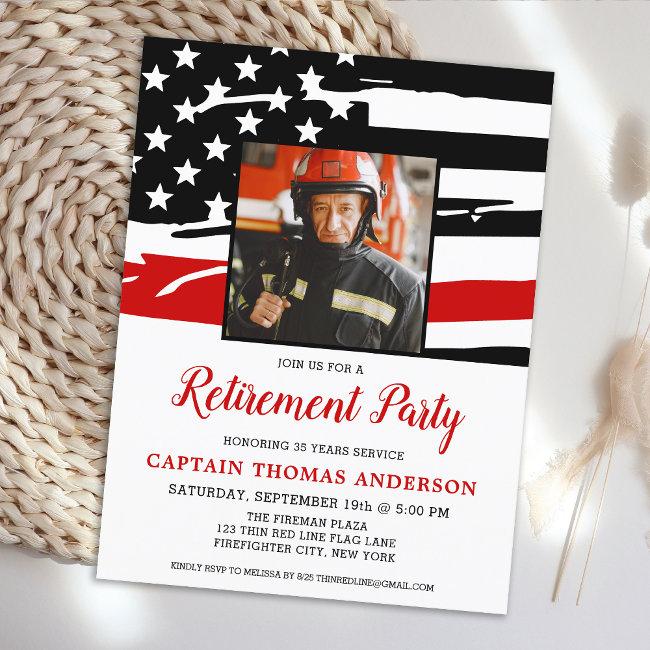 Firefighter Retirement Photo Fireman Retiring Invitation Postinvitations