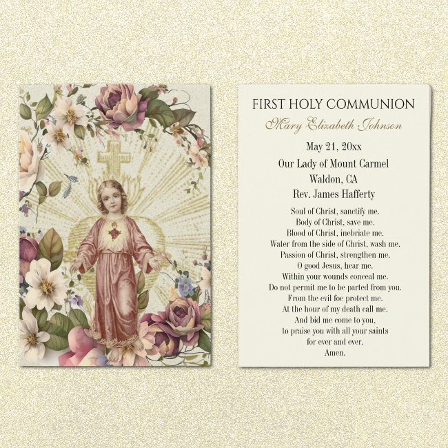 First Communion Catholic Remembrance Holy Invitations