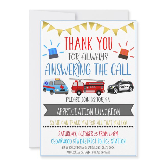 First Responder Appreciation Event Invite