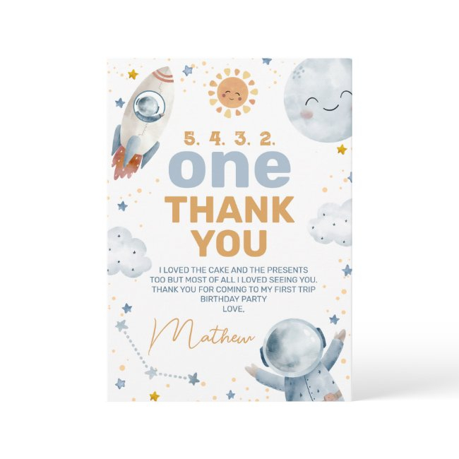 First Trip Around Sun 1st Birthday Thank You Invitations