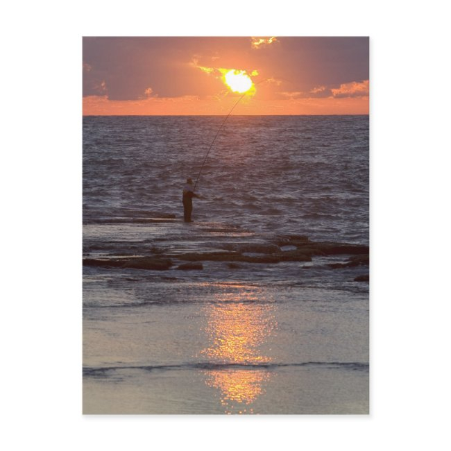 Fisherman In Byblos At Sunset, Lebanon Postinvitations