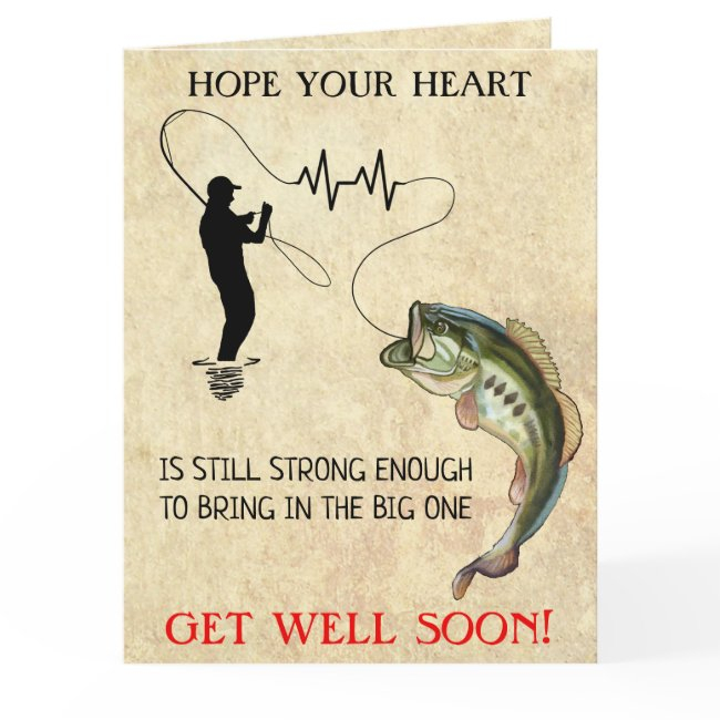 Fishing Funny Heart Attack Get Well Soon Invitations