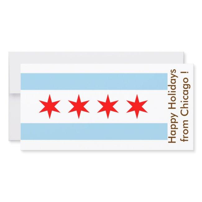 Flag Of Chicago, Happy Holidays From U.s.a. Holiday Invitations