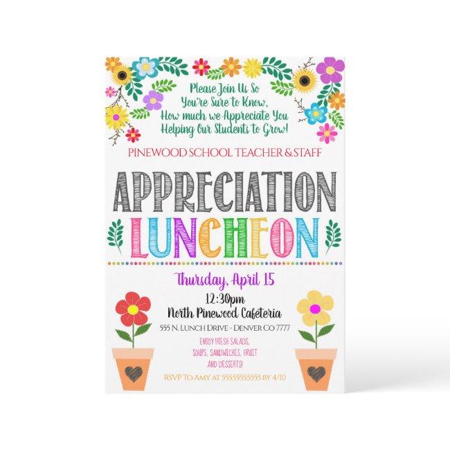 Floral Flower Appreciation Luncheon Invite