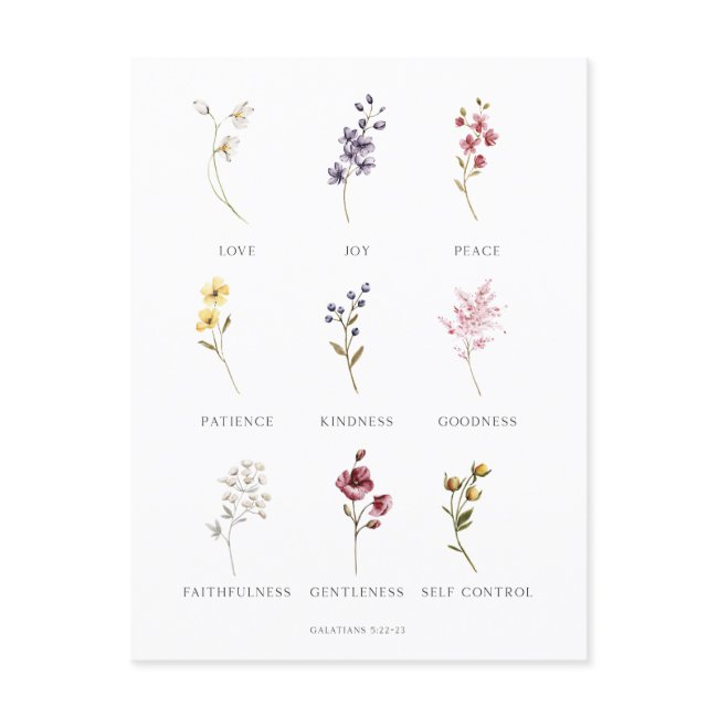 Floral Fruit Of The Spirit Galatians 5 Postinvitations