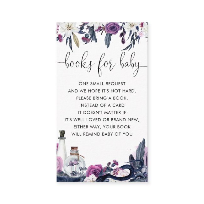 Floral Halloween Skull Snake Books For Baby Shower Enclosure Invitations