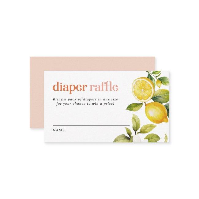 Floral Lemon | Baby Shower Diaper Raffle Ticket Enclosure Invitations