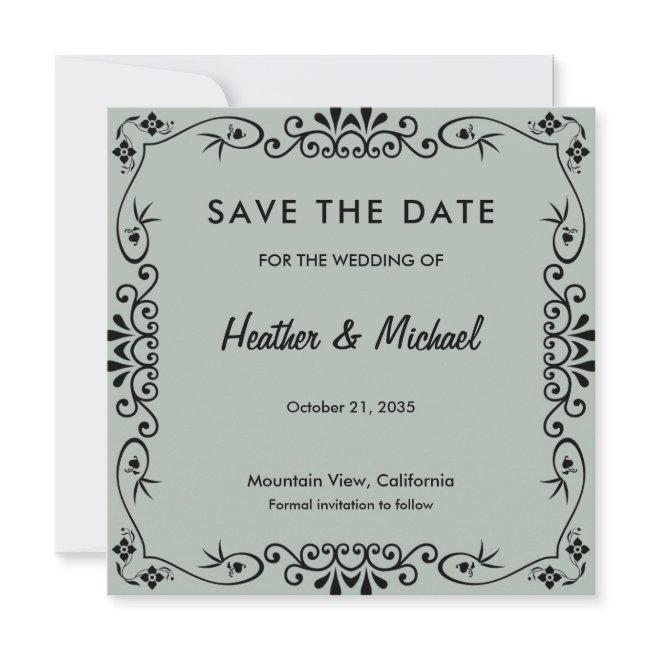 Floral Pattern Save The Date Wedding