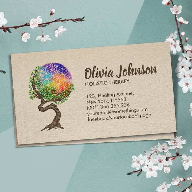 Flower Of Life Tree - Holistic Therapy Business Invitations