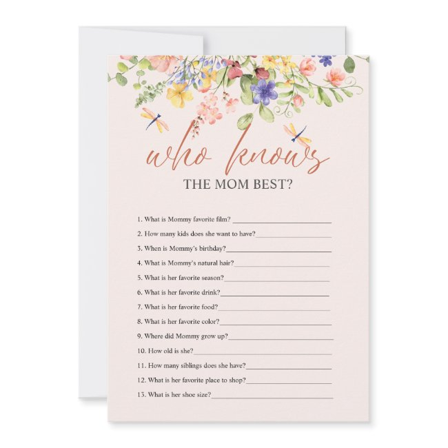 Flowers Dragonfly Baby Shower Who Knows Digital Invitation