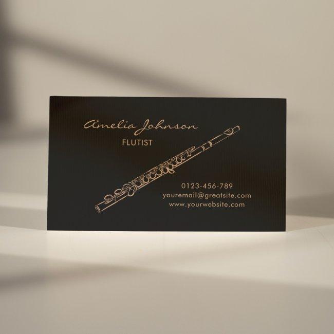 Flute Black & Gold Elegant Business Invitations