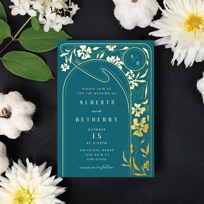 Foil Art Nouveau Arch Foil Invitation
