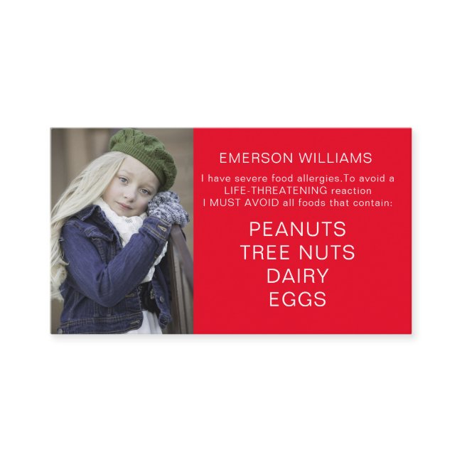 Food Allergy Alert Personalized Chef Playdate Invitations