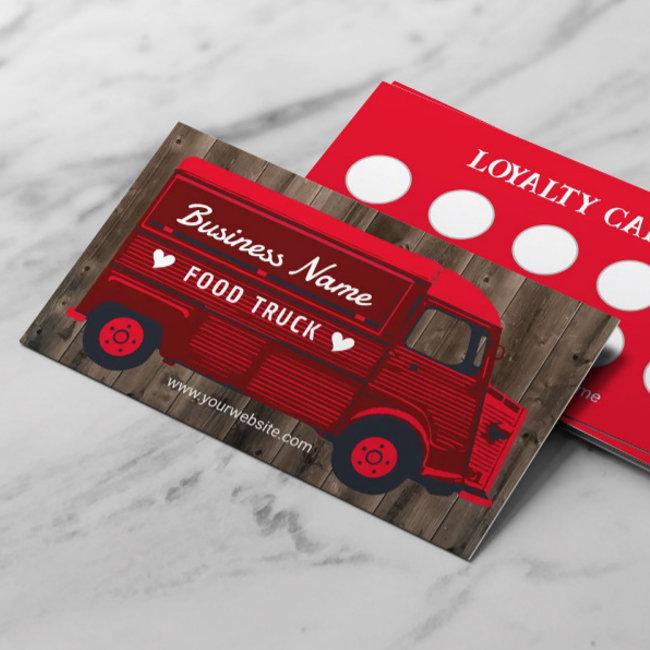 Food Truck Outdoor Kitchen Van Catering Red Loyalty Invitations