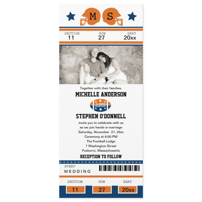 Football Ticket Wedding Invitation