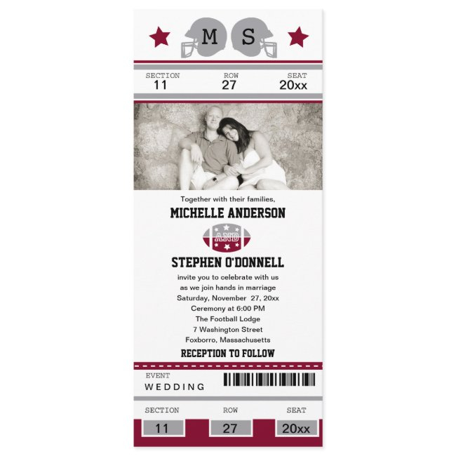 Football Ticket Wedding Invitation