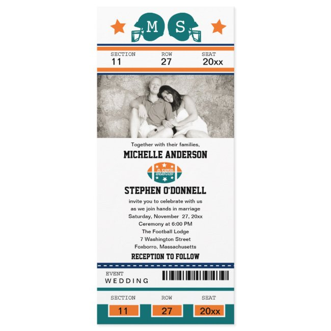 Football Ticket Wedding Invitation
