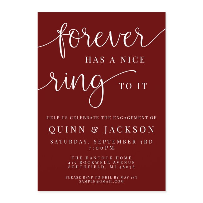 Forever Has A Nice Ring To It Engagement Invite