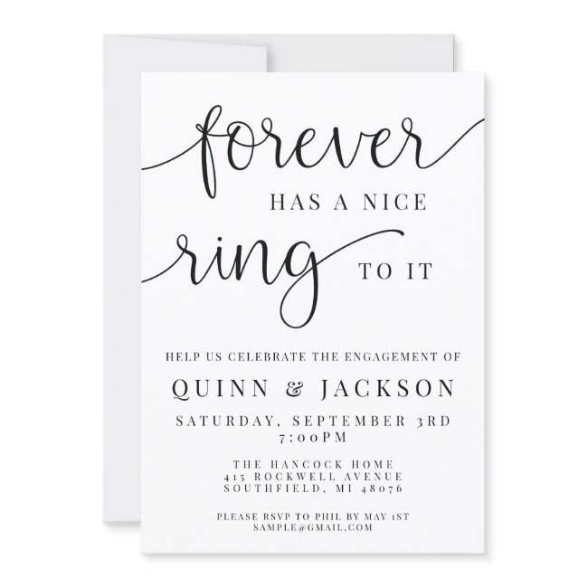 Forever Has A Nice Ring To It Engagement Invite